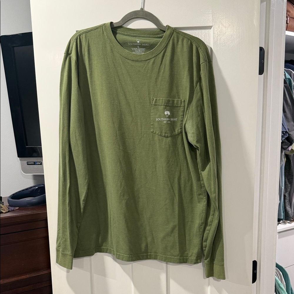 The Southern Shirt Company Olive Long-Sleeve Pocket Tee
